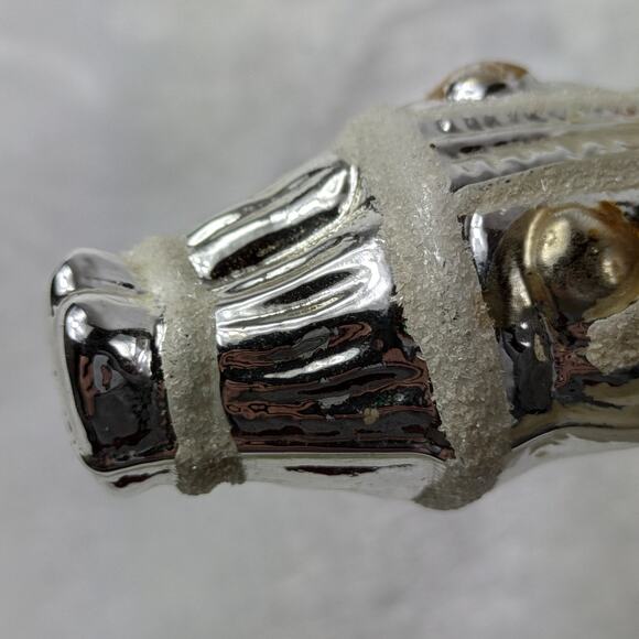 Vtg Mercury Glass Christmas Ornament Eskimo Inuit Czech Mouth Blown Original Tag - Picture 6 of 11